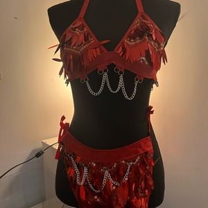 Coco fields two piece red set